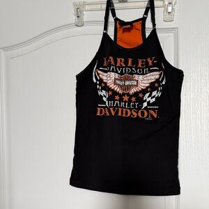 Harley-Davidson Black Top with Orange Highlights